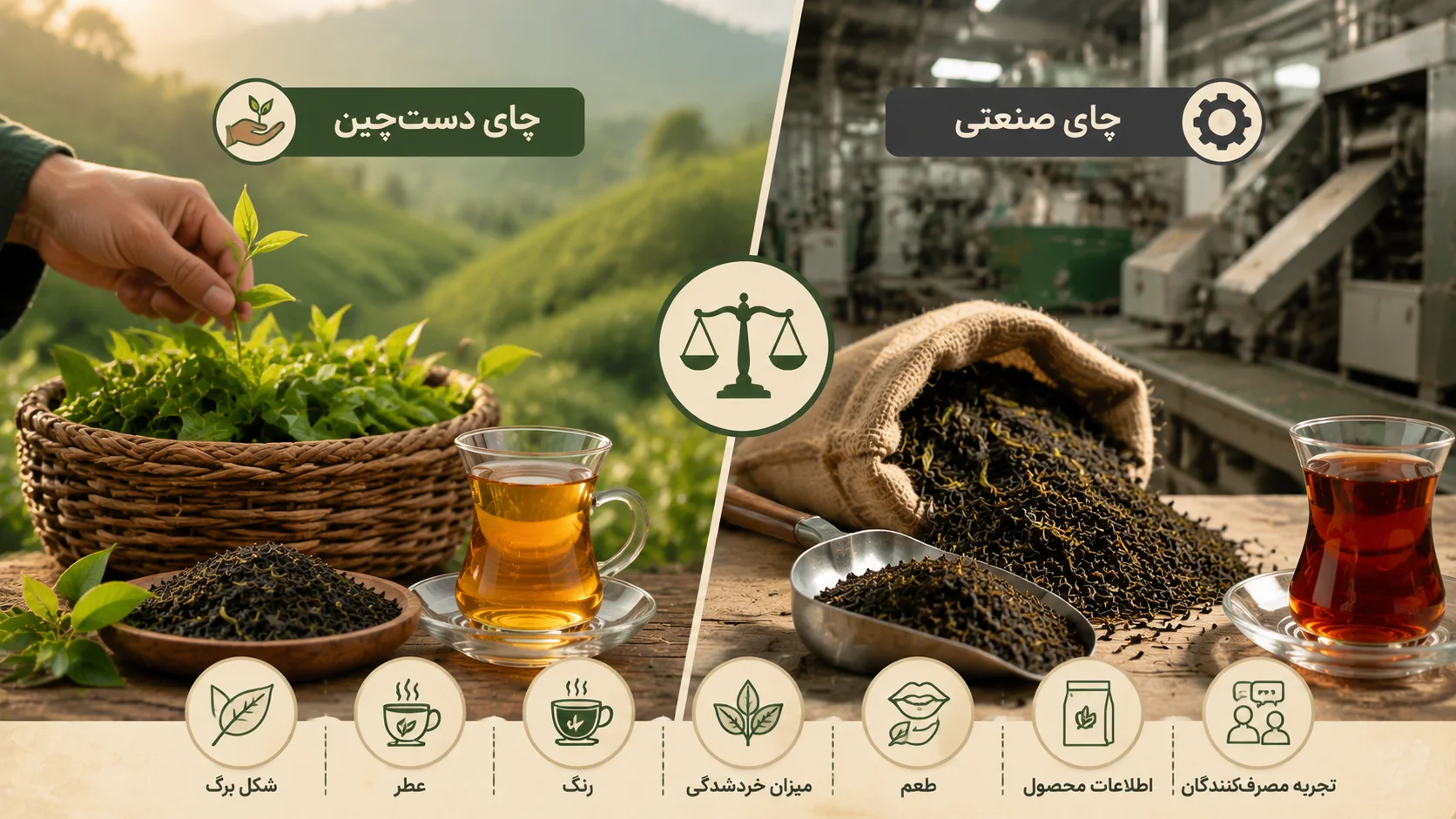 تفاوت چای دست‌چین و صنعتی — ۷ نشانه قبل خرید — مجله دلیچه