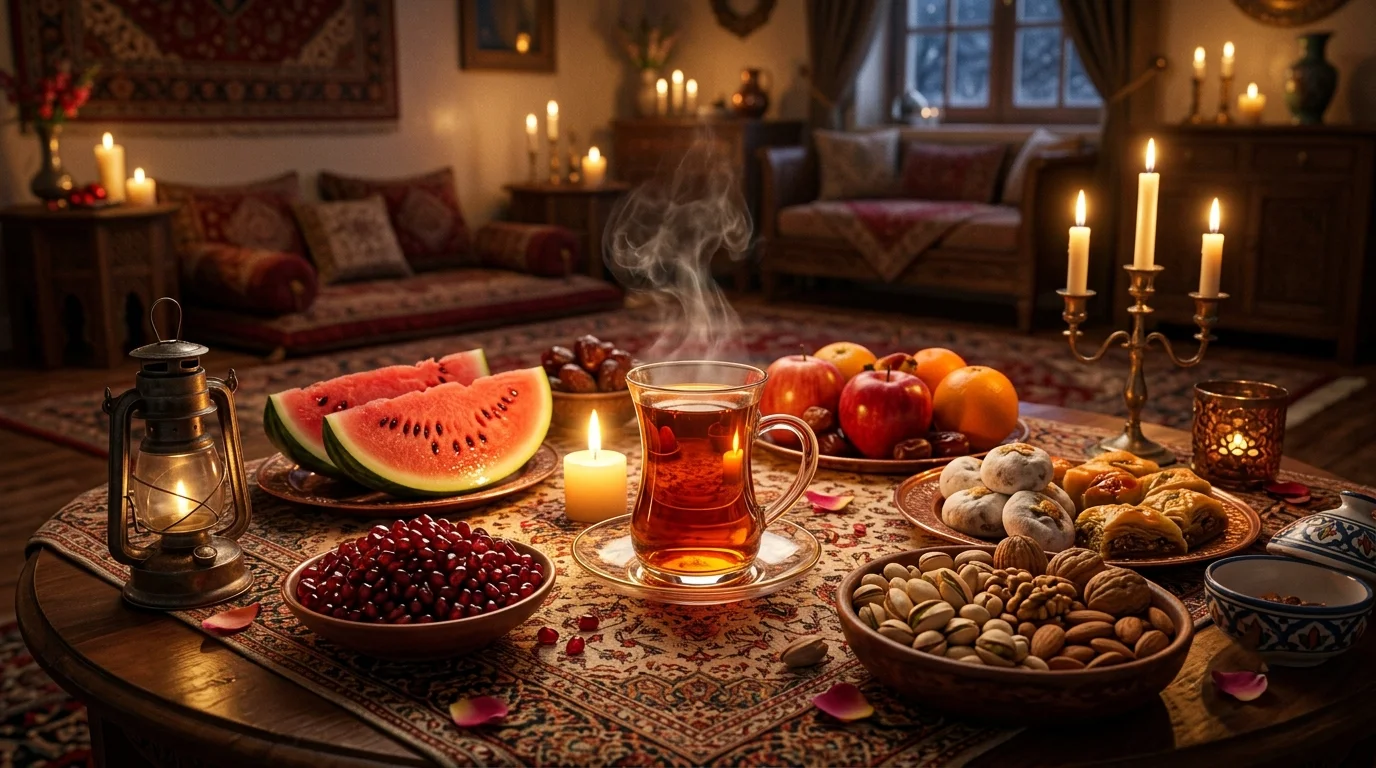 سفره چای یلدا — از زعفران تا هندوانه — مجله دلیچه