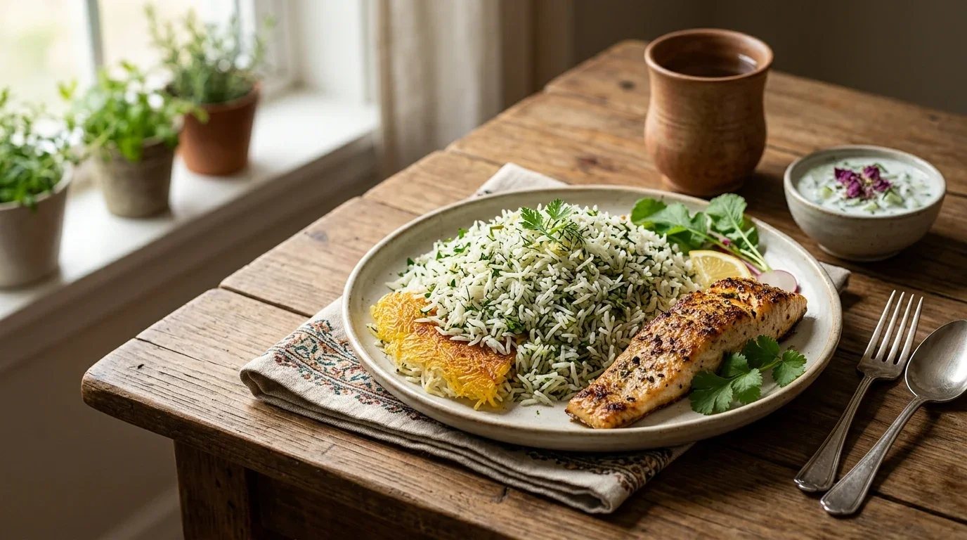 برنج سبزی‌پلو ساده — ناهار روزهای شلوغ — مجله دلیچه