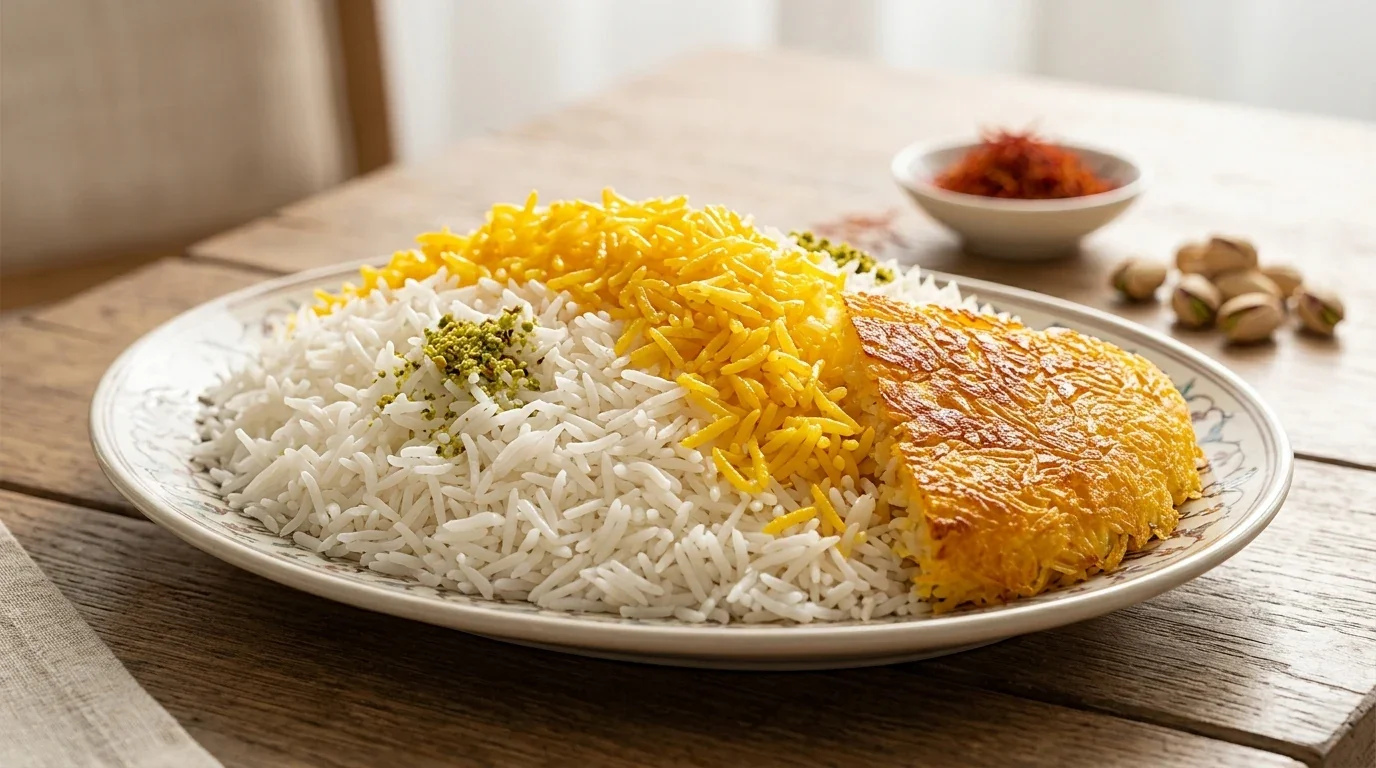 چلو مجلسی با زعفران — شام خانوادگی — مجله دلیچه