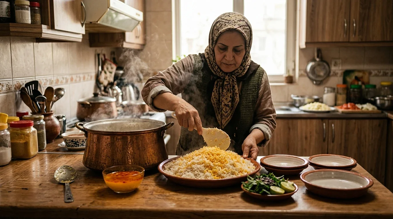 لقمه برنج برای مهمانی سری — پخت دسته‌جمعی