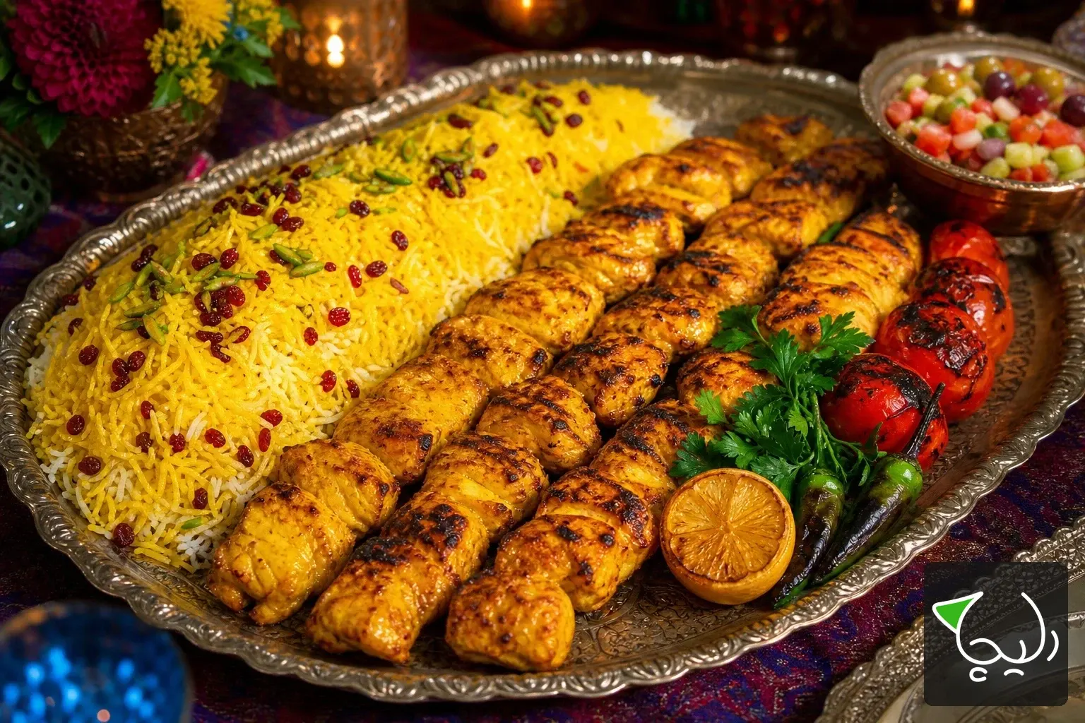 جوجه با برنج — دستور مجلسی با زعفران — دستور پخت دلیچه
